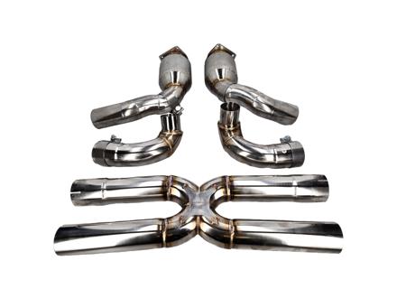 Silencieux d'échappement sport bypass x tuyau avec convertisseurs catalytiques. Porsche 997.1 turbo - 99711102772 - 9M9711102772